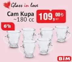 GLASS İN LOVE CAM KUPA 180 CC 6'LI